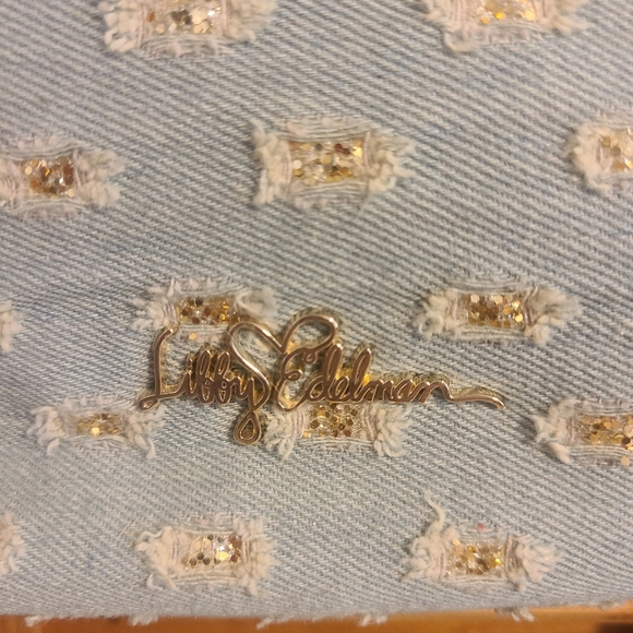 Libby Edelman denim with silver sparkles bag and wristlet, Very Pretty! - Picture 2 of 8